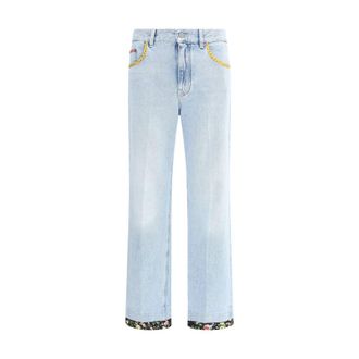 Valentino Denim Jeans met Bloemenrand