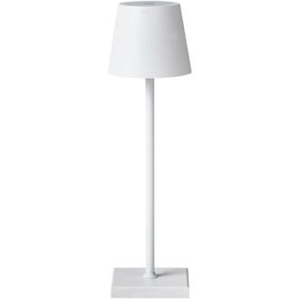 Beliani Beliani - Modern Table Lamp Aluminium with Touch Switch usb Cable Charging Wireless Indoor Outdoor White Baceiro
