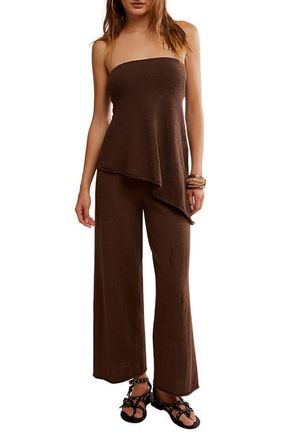 Free People Krista Tube Top & Crop Wide Leg Pants Set in Carafe at Nordstrom, Size X-Small
