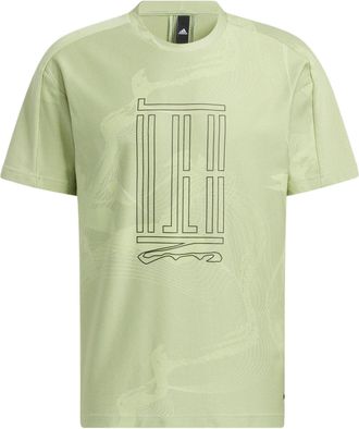 adidas WJ AOP TEE Sports Short Sleeve Orange Green HE5147