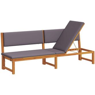 vidaXL Tumbona Marr&oacute;n 200 X 57 X 75cm Madera Maciza De Acacia Vidaxl