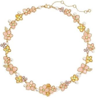 Kate Spade New York Pastel Petals Statement Womens Necklace Womens Necklace, Brass/Cubic Zirconia/Glass