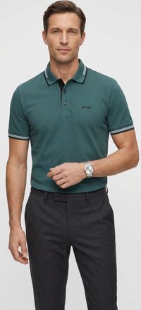 Boss Green by Hugo Boss Poloshirt BOSS GREEN Paul, Herren, Gr. XXL, open gr&uuml;n356, Jersey, Obermaterial: 92% Baumwolle, 8% Elasthan, slim fit, hoch geschlossener Ausschnitt, e