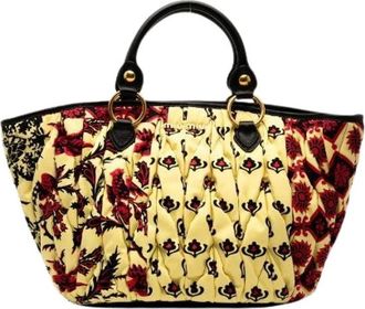 Miu Miu Pre-owned Handbags, female, Yellow, Size: ONE SIZE Pre-owned Canvas Handbag