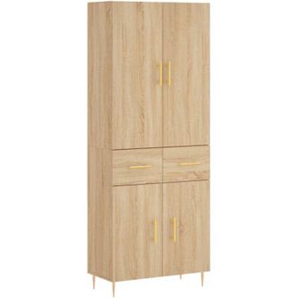 vidaXL Highboard Sonoma Oak 69.5x34x180 cm Engineered Wood Vidaxl