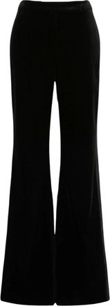 Max Mara Broeken, Dames, Zwart, L, Katoen, Pantalone smoking in velluto