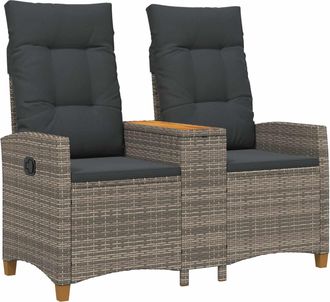 vidaXL Banco Reclinable Con Mesa 2 -seater 126 X 65 X 112 Cm Vidaxl