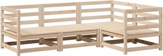 vidaXL Juego De Sof&aacute;s De Jard&iacute;n 4 Pzas Madera Maciza De Pino Vidaxl