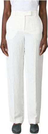 Fabiana Filippi Broeken, Dames, Beige, M, Linnen, Wide Leg Linnen Broek