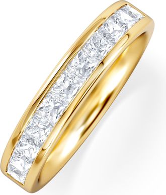 The Diamond Store Eterna Lab Diamond Princess Cut Half Eternity Ring 1.00ct F/VS in 9K Gold