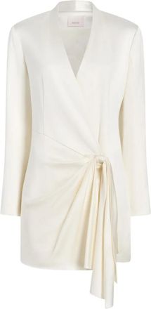 Cinq &agrave; Sept Abito corto Irma con nodo - Bianco