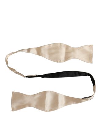 Dolce & Gabbana Silk Adjustable Bow Tie - Beige