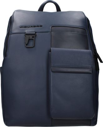 Piquadro Blue Leather Mens Backpack