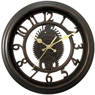 OEM Reloj De Pared Vintage De 28 Cm (11) - Negro, Reloj De Pared Esqueleto Creativo, Reloj De Pared Redondo Con Luz Para Sala De Estar, Estilo De Lujo -cr