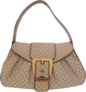 Celine Pre-owned Canvas Schoudertas (Vintage) - Dames - Vintage Schoudertas - Beige - ONE Size - Leer - Vintage