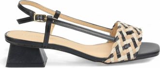 Bruno Menegatti Womens Kimberly Leather Slingback Sandals In Black Off White Nude