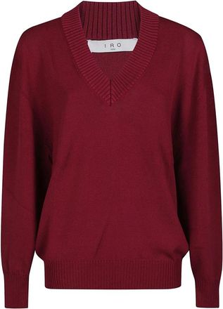 Iro Iro, Truien & Vesten, Dames, Rood, XS, Brise V-hals Trui