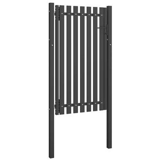 Berkfield Home Garden Fence Gate Steel 1x2.25 m Anthracite in Charcoal