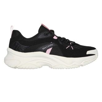 Skechers Sneakers voor dames met su&egrave;de afwerking (Zwart/roze)