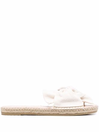 Maneb&igrave; ruched open-toe espadrilles - women - Rubber/Canvas/Leather - 40 - White