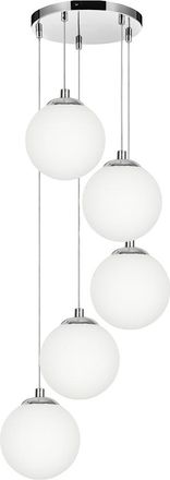 OEM L&aacute;mpara De Techo Colgante Cromada Con Globo De Cristal Y Pantalla Led Blanca, Lepe 13-570