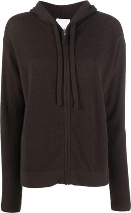 Allude hooded cardigan - women - Cashmere/Wool - L - Brown