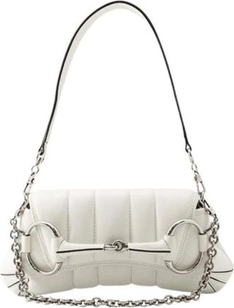 Gucci Pre-owned Horsebit Handbag - Dames - Vintage Schoudertas - Wit - ONE Size - Leer - Vintage