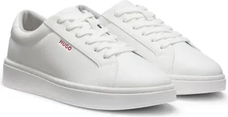 HUGO BOSS Contrast-logo trainers in faux leather