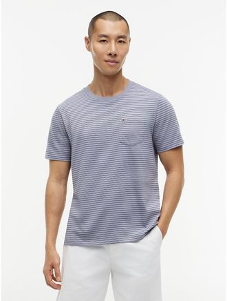 Tommy Hilfiger Mens Striped Pocket T-Shirt - Grey - XXXL