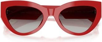 Dolce & Gabbana 55mm Cat Eye Sunglasses in Full Red /Grey Gradient at Nordstrom