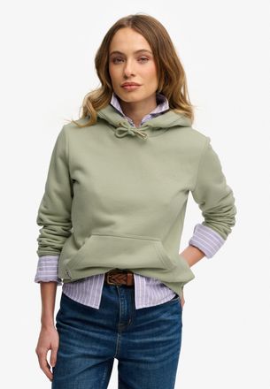 Superdry Kapuzensweatshirt SUPERDRY Essential Logo Emb Hood Hb, Damen, Gr. XXL, dusty sage, Sweatware, Obermaterial: 100% Baumwolle, unifarben, Rundhals, Rippb