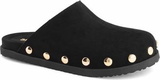 Andrea Womens Suede Slip-On Clog In Black