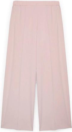 Fiorella Rubino Wijde pijpen broek van stretchstof - Dames - Wijde Broeken - Roze - XS - Polyester - Broeken