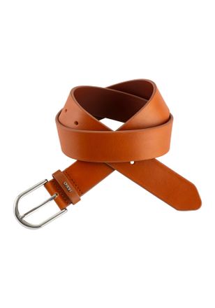 HUGO BOSS Lederg&uuml;rtel HUGO Zoey-S Sz35, Damen, Gr. 100, braun (medium braun 210), Leder, unifarben, G&uuml;rtel Lederg&uuml;rtel, Ovaler Verschluss, Markenlogo aus Metall