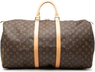 Louis Vuitton Pre-owned Keepall 55 - Dames - Vintage Weekendtas - Bruin - ONE Size - Leer - Vintage