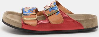 Isabel Marant Multicolor Leather Lelik Buckle Embellished Flat