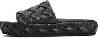 Cesare Gaspari Platform Slippers Antonella - Black - Dames - Sandalen - Zwart - 38 EU - Leer - Schoenen
