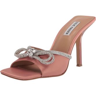 Steve Madden Embellish Heeled Sandal Blush Satin EMBE03S1-PNK Womens