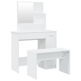 Berkfield Home Dressing Table Set White 86.5x35x136 cm