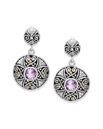 Samuel B. 18K & Silver 0.80 ct. tw. Amethyst Drop Earrings