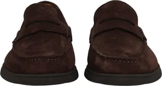 BOSS Brown Soft Suede Strap Loafers