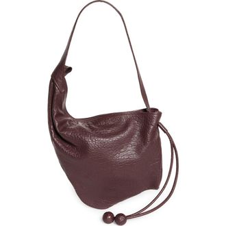 Marni Small Sling Leather Hobo Bag in 00R85 Cherry at Nordstrom