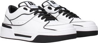 Dolce & Gabbana Mens White Leather Sneakers