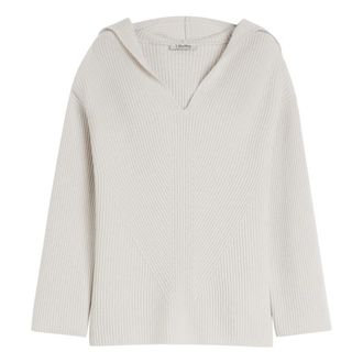 Max Mara V-neck Knitwear, female, White, Size: M Falcone Hooded Sweatshirt