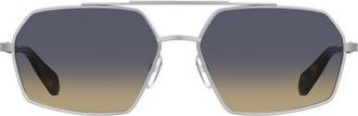 Moschino 60mm Square Sunglasses in Palladium/Blue Beige at Nordstrom