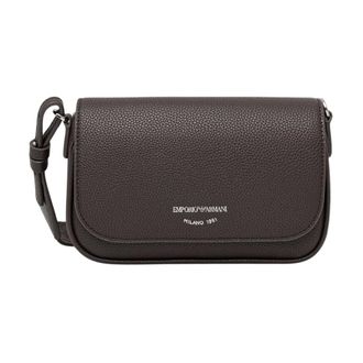 Emporio Armani Borsa a tracolla con stampa logo - - Bags - Donna - Marrone - ONE SIZE
