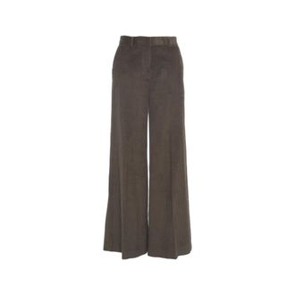 ottod'Ame Wide Trousers, female, Brown, Size: M High-Waist Flared Trousers Marrone Aw25