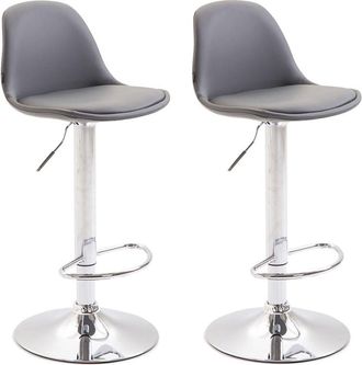 Clp Clp - Set 2 Taburetes Kiel En Cuero Pu Gris Cromado