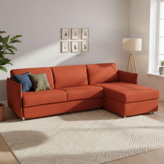 Dmora Sof&aacute; Cama Con Chaise Longue Scordia, Desenfundable, Con Almacenaje Made In Italy, Hidr&oacute;fugo Multiposici&oacute;n Transformable, 260x160 Cm