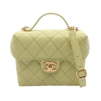 Chanel Pre-owned Matelasse Small Vanity Bag 2Way Shoulder Bag - Dames - Pre-owned - Groen - Maat: ONE Size
